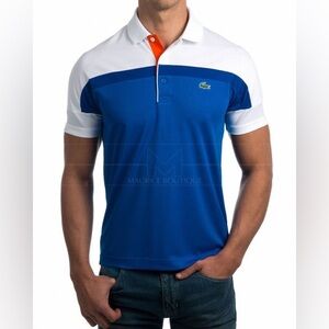 NWOT- Lacoste Sport blue & white Polo